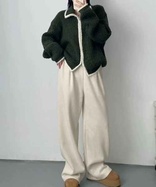 【セール】配色ラインジップアップニットカーディガン(カーディガン/ボレロ)|Gs(ジーエス) 【セール】配色ラインジップアップニットカーディガン(カーディガン/ボレロ)|Gs(ジーエス)