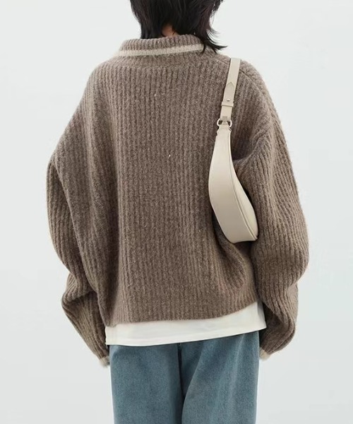 【セール】配色ラインジップアップニットカーディガン(カーディガン/ボレロ)|Gs(ジーエス) 【セール】配色ラインジップアップニットカーディガン(カーディガン/ボレロ)|Gs(ジーエス)