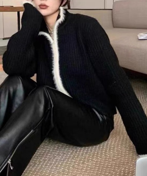 【セール】配色ラインジップアップニットカーディガン(カーディガン/ボレロ)|Gs(ジーエス) 【セール】配色ラインジップアップニットカーディガン(カーディガン/ボレロ)|Gs(ジーエス)