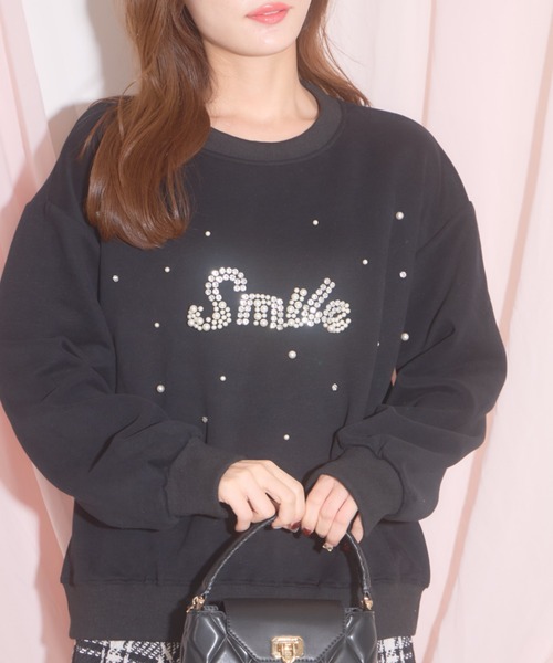 tocco closet(トッコ クローゼット)の「【ZOZO限定】パール×ビジューロゴスウェット(スウェット・レディース・グレー/ブラック・M)」の16枚目の写真