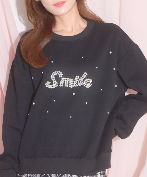 tocco closet(トッコ クローゼット)の「【ZOZO限定】パール×ビジューロゴスウェット(スウェット・レディース・グレー/ブラック・M)」の19枚目の写真
