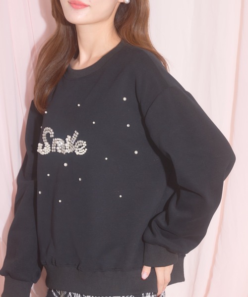 tocco closet(トッコ クローゼット)の「【ZOZO限定】パール×ビジューロゴスウェット(スウェット・レディース・グレー/ブラック・M)」の17枚目の写真