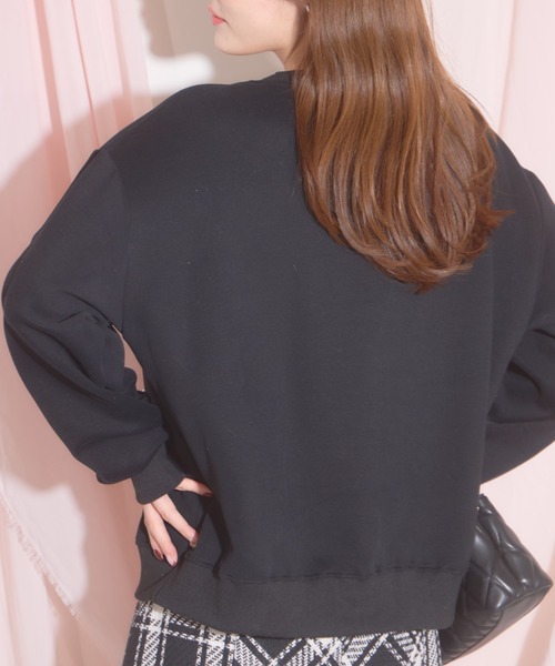 tocco closet(トッコ クローゼット)の「【ZOZO限定】パール×ビジューロゴスウェット(スウェット・レディース・グレー/ブラック・M)」の18枚目の写真