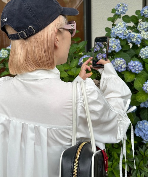 Alley Tokyo（アリートーキョー）の「プリーツミニボウタイワンピ（ワンピース・レディース・サックスブルー/オフホワイト/ベージュ/ホワイト/ブルー・FREE）」の9枚目の写真