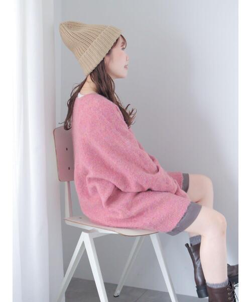 ehka sopo（エヘカソポ）の「メランジVネックニットワンピース（ワンピース・レディース・ピンク/サックスブルー/グリーン/グレー・F）」の21枚目の写真