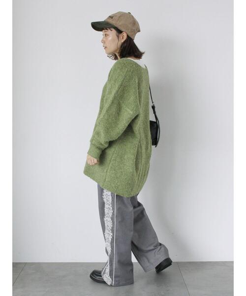 ehka sopo（エヘカソポ）の「メランジVネックニットワンピース（ワンピース・レディース・ピンク/サックスブルー/グリーン/グレー・F）」の5枚目の写真