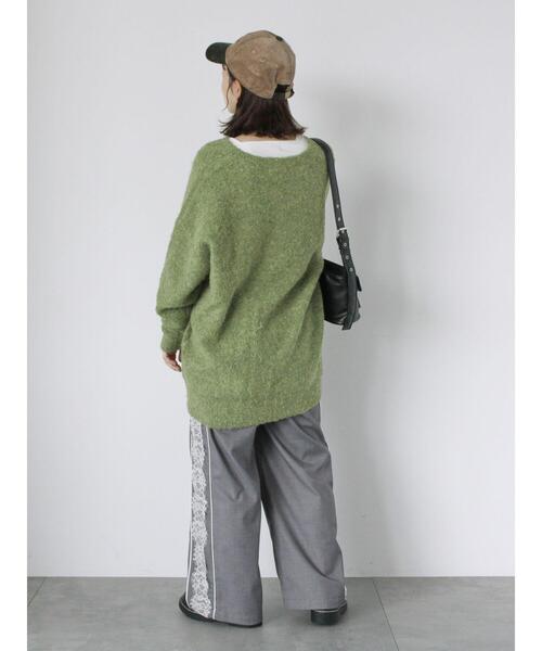 ehka sopo（エヘカソポ）の「メランジVネックニットワンピース（ワンピース・レディース・ピンク/サックスブルー/グリーン/グレー・F）」の6枚目の写真