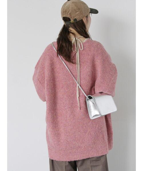 ehka sopo（エヘカソポ）の「メランジVネックニットワンピース（ワンピース・レディース・ピンク/サックスブルー/グリーン/グレー・F）」の10枚目の写真