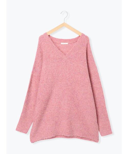 ehka sopo（エヘカソポ）の「メランジVネックニットワンピース（ワンピース・レディース・ピンク/サックスブルー/グリーン/グレー・F）」の18枚目の写真