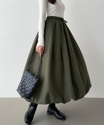 ふんわりボリューム バルーンスカート ロング スカート バルーン ウエストゴム 春服 秋服