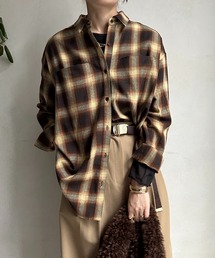 DouDou | 【WEB限定】チェックBIGシャツ(シャツ/ブラウス)