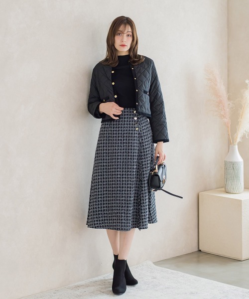 ketty（ケティ）の「ファイングロスキルティングノーカラージャケット（ダウンジャケット/コート・レディース・ブラウン/オフホワイト/チャコールグレー/ブラック・M）」の21枚目の写真