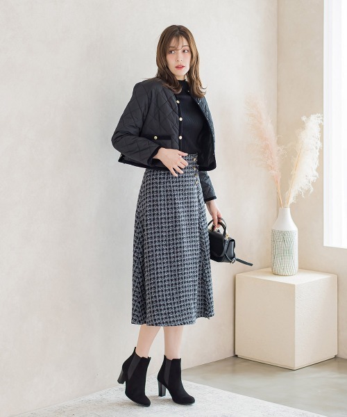 ketty（ケティ）の「ファイングロスキルティングノーカラージャケット（ダウンジャケット/コート・レディース・ブラウン/オフホワイト/チャコールグレー/ブラック・M）」の20枚目の写真