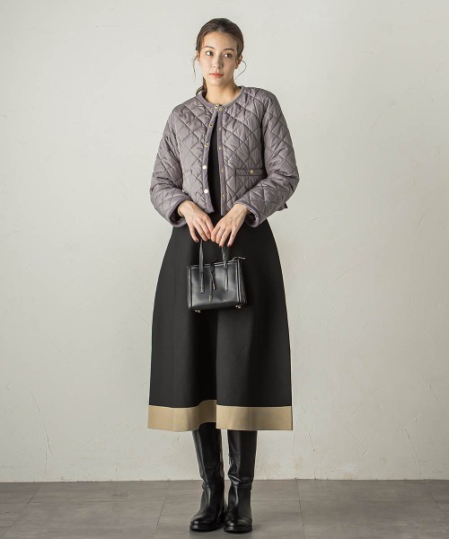 ketty（ケティ）の「ファイングロスキルティングノーカラージャケット（ダウンジャケット/コート・レディース・ブラウン/オフホワイト/チャコールグレー/ブラック・M）」の12枚目の写真