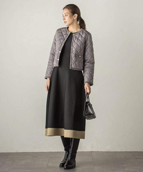 ketty（ケティ）の「ファイングロスキルティングノーカラージャケット（ダウンジャケット/コート・レディース・ブラウン/オフホワイト/チャコールグレー/ブラック・M）」の13枚目の写真