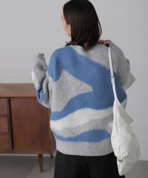 FREE'S MART(フリーズマート)の「◇起毛ニュアンス柄ニット(ニット/セーター・レディース・ホワイト/グレー/ブラウン・FREE)」の7枚目の写真