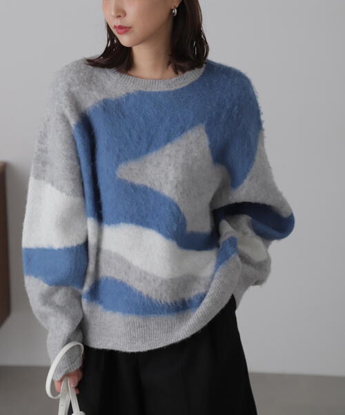 FREE'S MART(フリーズマート)の「◇起毛ニュアンス柄ニット(ニット/セーター・レディース・ホワイト/グレー/ブラウン・FREE)」の8枚目の写真