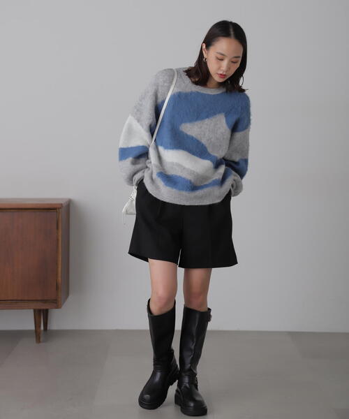 FREE'S MART(フリーズマート)の「◇起毛ニュアンス柄ニット(ニット/セーター・レディース・ホワイト/グレー/ブラウン・FREE)」の9枚目の写真