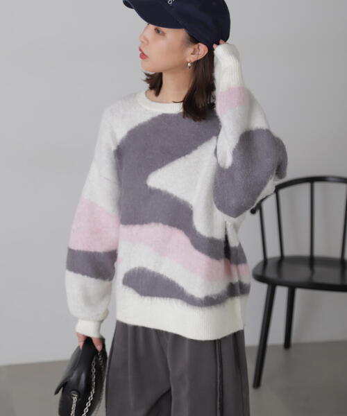 FREE'S MART(フリーズマート)の「◇起毛ニュアンス柄ニット(ニット/セーター・レディース・ホワイト/グレー/ブラウン・FREE)」の17枚目の写真