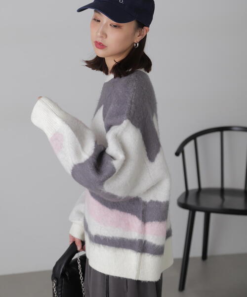 FREE'S MART(フリーズマート)の「◇起毛ニュアンス柄ニット(ニット/セーター・レディース・ホワイト/グレー/ブラウン・FREE)」の18枚目の写真