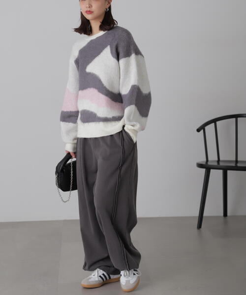 FREE'S MART(フリーズマート)の「◇起毛ニュアンス柄ニット(ニット/セーター・レディース・ホワイト/グレー/ブラウン・FREE)」の21枚目の写真