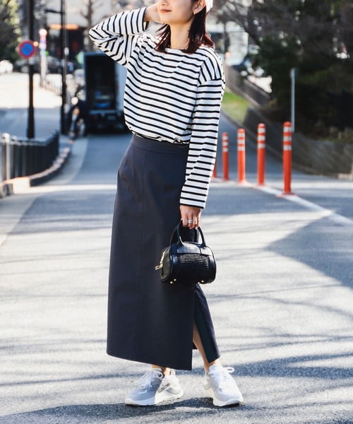 B:MING by BEAMS（ビーミングバイビームス）の「ボーダー ロングスリーブ Tシャツ（Tシャツ/カットソー・レディース・ピンク/ブラック/オフホワイト/サックスブルー・ONE SIZE）」の21枚目の写真