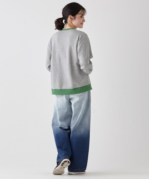 KRIFF MAYER Lady's Collection（クリフメイヤーレディースコレクション）の「グラデーション バレルレッグ カーブパンツ（デニムパンツ・レディース・ライトブルー/ブラック/ダークブルー・LARGE/MEDIUM）」の13枚目の写真