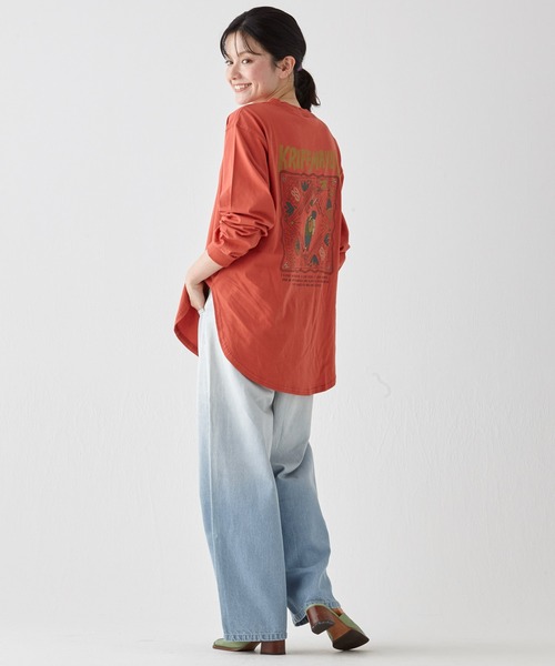 KRIFF MAYER Lady's Collection（クリフメイヤーレディースコレクション）の「グラデーション バレルレッグ カーブパンツ（デニムパンツ・レディース・ライトブルー/ブラック/ダークブルー・LARGE/MEDIUM）」の18枚目の写真