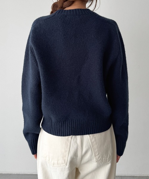 CANAL JEAN（キャナルジーン）の「El mar　切り替えコンパクトクルーニット（ニット/セーター・レディース・ネイビー/イエロー/ピンク/グレー/オフホワイト/サックスブルー・ONE SIZE）」の15枚目の写真