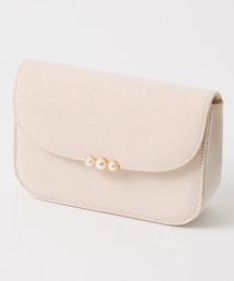 AIMER（エメ）の「ラメ×パールモチーフフラップパーティーバッグ（クラッチバッグ）」