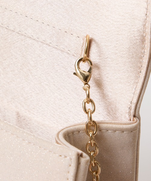 セール】ラメ×パールモチーフフラップパーティーバッグ（クラッチ