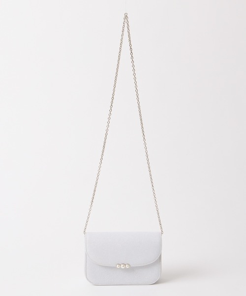 AIMER(エメ)の「ラメ×パールモチーフフラップパーティーバッグ(クラッチバッグ・レディース・シルバー/ベージュ/ブラック・FREE)」の22枚目の写真