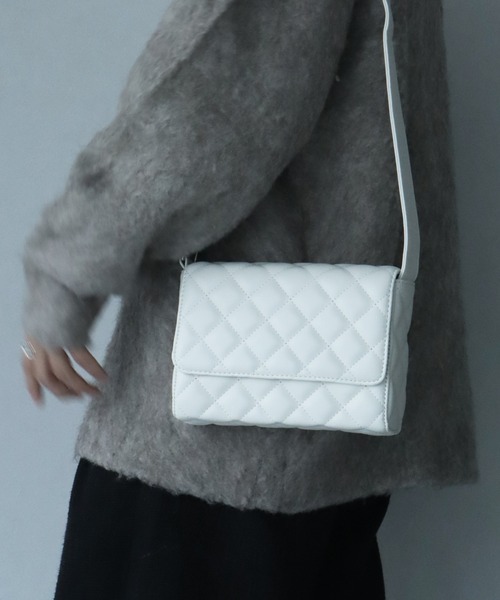 welise(ウェライズ)の「【welise/ウェライズ】アーティフィシャルスキン オールキルティング ショルダーバッグ/合成皮革(ショルダーバッグ・メンズ・ブラック/ホワイト/ライトグリーン・FREE)」の13枚目の写真