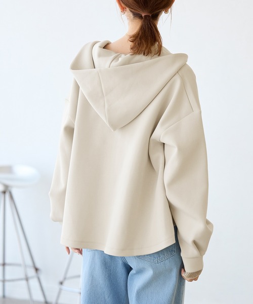 ROPE' PICNIC（ロペピクニック）の「近赤外線防止/ダンボールWジップフーディー（パーカー・レディース・ブラック/オフホワイト/グレー系その他・38）」の11枚目の写真