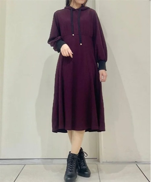ケーブルジャカードパーカーワンピース(ワンピース)|axes femme(アクシーズファム)