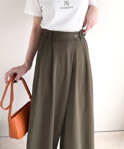 classicalelf(クラシカルエルフ)の「今季トレンドの抜け感がほどよい♪カットジョーゼットワイドラップパンツ(その他パンツ・レディース・ブラック/アイボリー/ベージュ/チャコール・LARGE/MEDIUM/SMALL/X-LARGE)」の3枚目の写真
