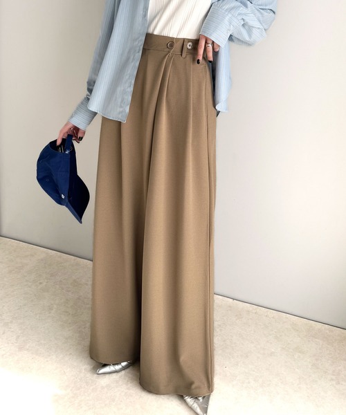 classicalelf(クラシカルエルフ)の「今季トレンドの抜け感がほどよい♪カットジョーゼットワイドラップパンツ(その他パンツ・レディース・ブラック/アイボリー/ベージュ/チャコール・LARGE/MEDIUM/SMALL/X-LARGE)」の7枚目の写真