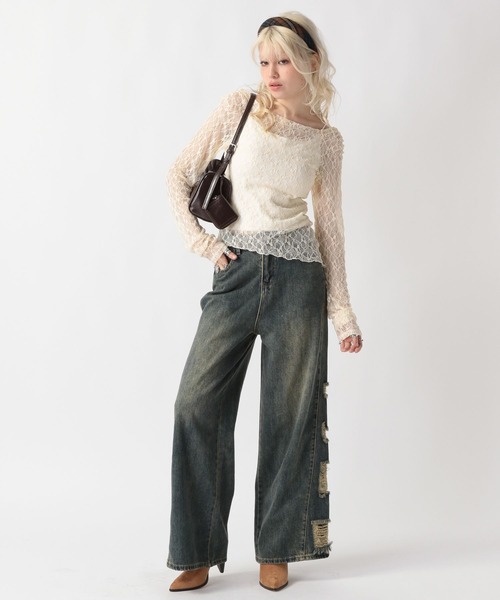 FOREVER 21（フォーエバー トゥエンティーワン）の「【2025SS】アソートシアー2WAYショルダートップス（Tシャツ/カットソー・レディース・グレー/オフホワイト/カーキ/ブラック・MEDIUM/SMALL）」の5枚目の写真