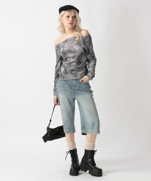 FOREVER 21（フォーエバー トゥエンティーワン）の「【2025SS】アソートシアー2WAYショルダートップス（Tシャツ/カットソー・レディース・グレー/オフホワイト/カーキ/ブラック・MEDIUM/SMALL）」の15枚目の写真