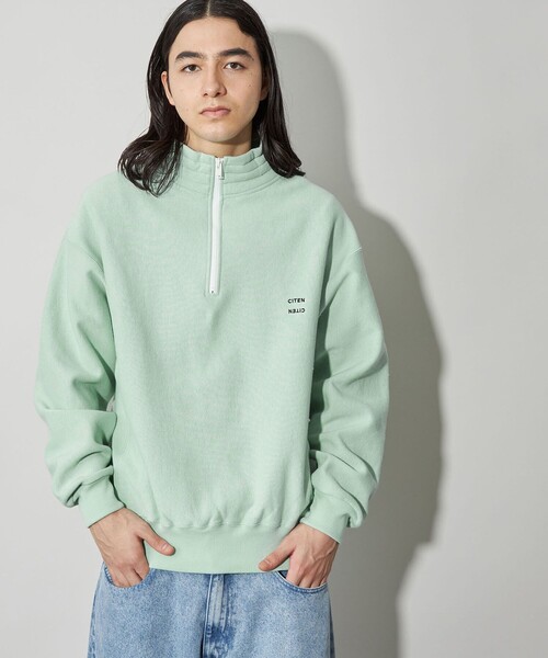 CITEN(シテン)の「<CITEN>ヒュージリバースハーフジップスウェット(スウェット・メンズ・ライトグレー/ライム/ベージュ・S/M/L)」の4枚目の写真
