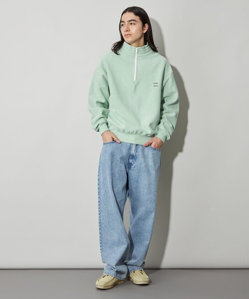 CITEN(シテン)の「<CITEN>ヒュージリバースハーフジップスウェット(スウェット・メンズ・ライトグレー/ライム/ベージュ・S/M/L)」の5枚目の写真