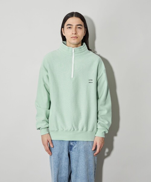 CITEN(シテン)の「<CITEN>ヒュージリバースハーフジップスウェット(スウェット・メンズ・ライトグレー/ライム/ベージュ・S/M/L)」の13枚目の写真