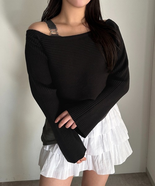 apres jour mignon(アプレジュールミニョン)の「アシメタンク×リブニットセット【ZOZOTOWN限定アイテム】(ニット/セーター・レディース・ブラウン系その他/ブラック/ネイビー・フリー/X-LARGE)」の7枚目の写真