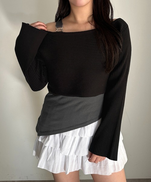 apres jour mignon(アプレジュールミニョン)の「アシメタンク×リブニットセット【ZOZOTOWN限定アイテム】(ニット/セーター・レディース・ブラウン系その他/ブラック/ネイビー・フリー/X-LARGE)」の8枚目の写真