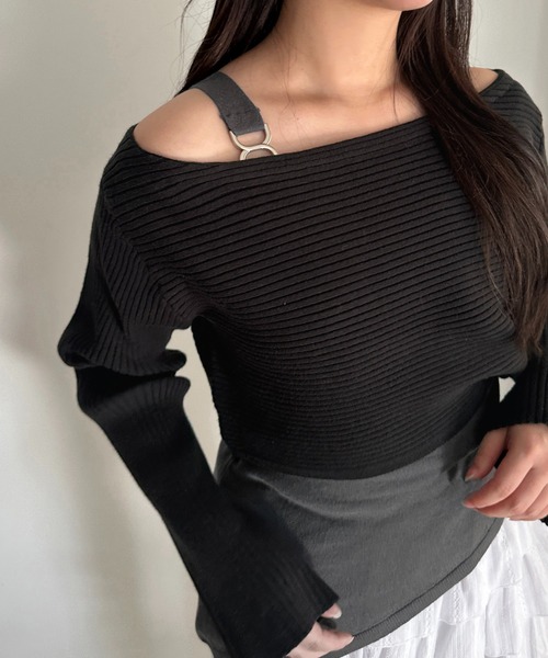 apres jour mignon(アプレジュールミニョン)の「アシメタンク×リブニットセット【ZOZOTOWN限定アイテム】(ニット/セーター・レディース・ブラウン系その他/ブラック/ネイビー・フリー/X-LARGE)」の10枚目の写真