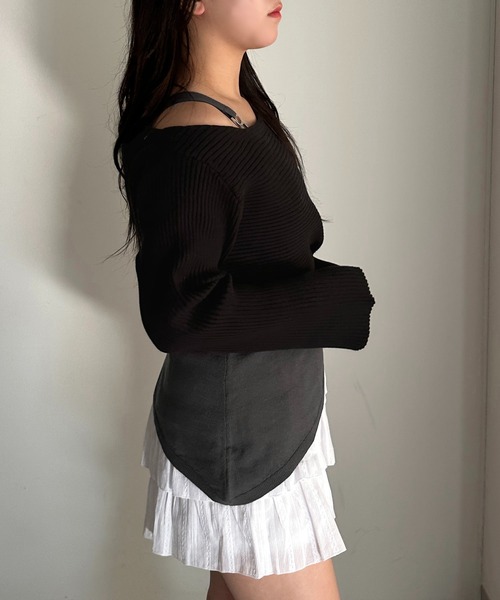 apres jour mignon(アプレジュールミニョン)の「アシメタンク×リブニットセット【ZOZOTOWN限定アイテム】(ニット/セーター・レディース・ブラウン系その他/ブラック/ネイビー・フリー/X-LARGE)」の11枚目の写真