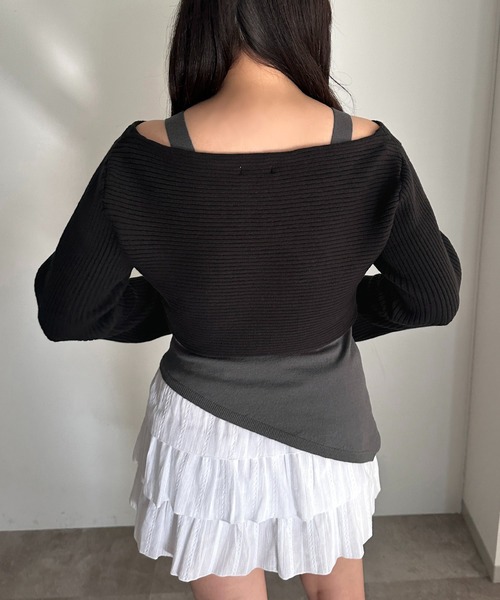 apres jour mignon(アプレジュールミニョン)の「アシメタンク×リブニットセット【ZOZOTOWN限定アイテム】(ニット/セーター・レディース・ブラウン系その他/ブラック/ネイビー・フリー/X-LARGE)」の12枚目の写真