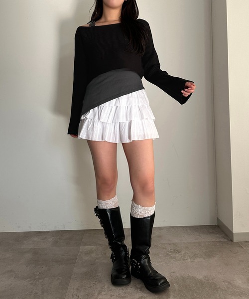 apres jour mignon(アプレジュールミニョン)の「アシメタンク×リブニットセット【ZOZOTOWN限定アイテム】(ニット/セーター・レディース・ブラウン系その他/ブラック/ネイビー・フリー/X-LARGE)」の13枚目の写真