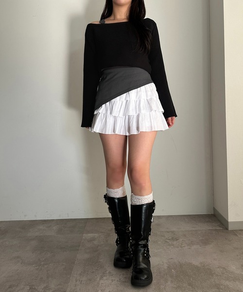 apres jour mignon(アプレジュールミニョン)の「アシメタンク×リブニットセット【ZOZOTOWN限定アイテム】(ニット/セーター・レディース・ブラウン系その他/ブラック/ネイビー・フリー/X-LARGE)」の4枚目の写真