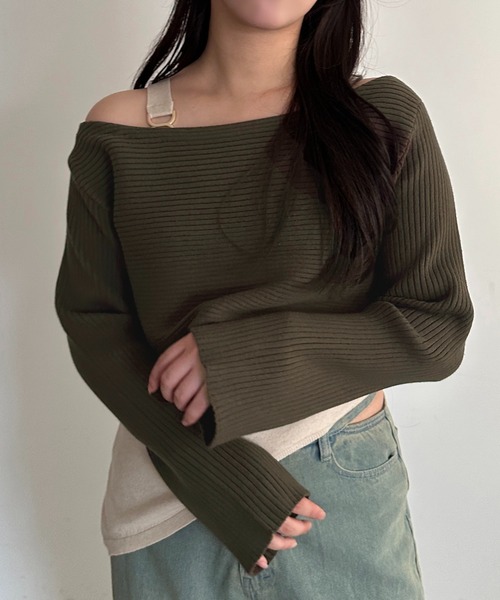 apres jour mignon(アプレジュールミニョン)の「アシメタンク×リブニットセット【ZOZOTOWN限定アイテム】(ニット/セーター・レディース・ブラウン系その他/ブラック/ネイビー・フリー/X-LARGE)」の14枚目の写真